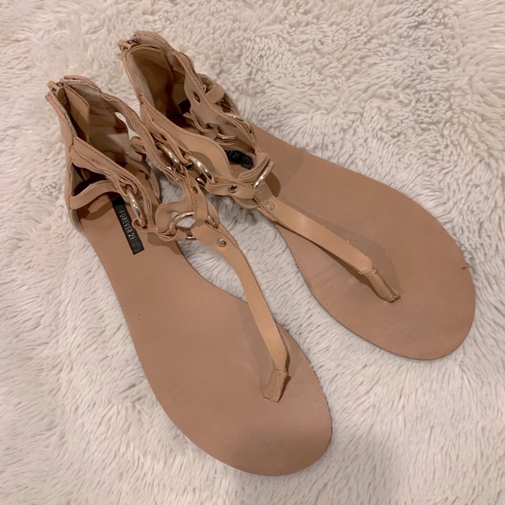 Forever 21 Ankle Sandals with Zip up Back